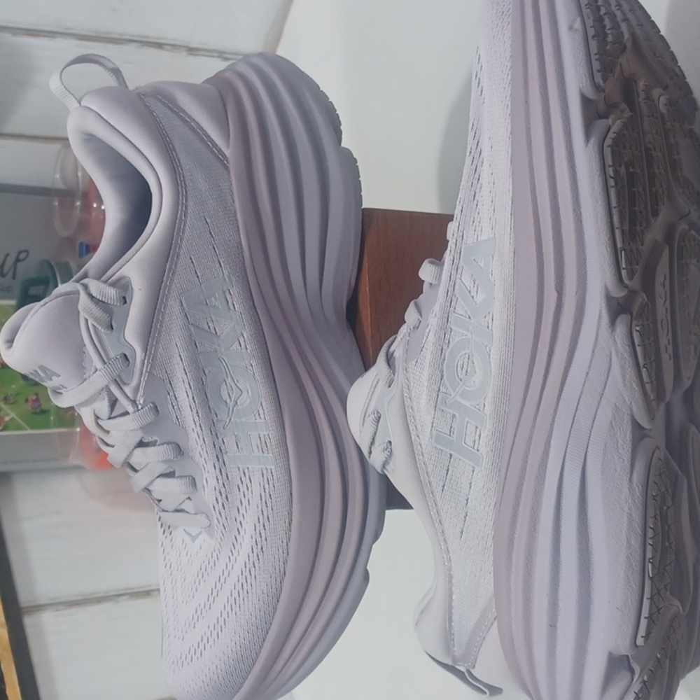 Hoka One One Bondi 8. Womens size 8.5 B. Light Purple/ Gray
